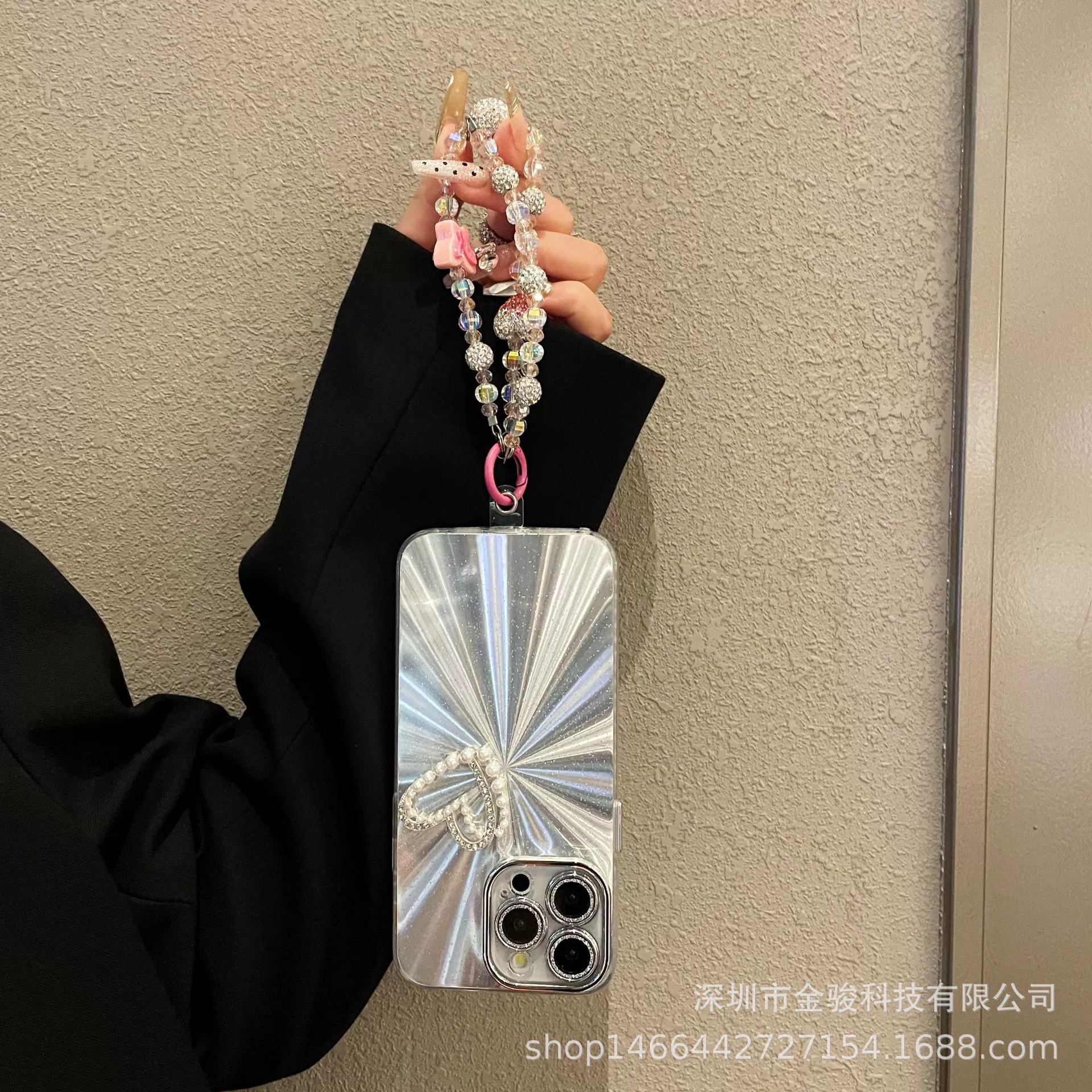 Модный трехмерный мобильный телефон, короткий ремешок, цепь, стиль light luxury