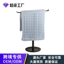 跨境T形扁线台面毛巾架独立式黑色浴室手巾架厨房台面立式毛巾杆