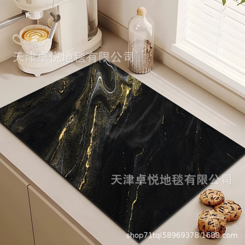 クロスボーダー大理石珪藻泥排水マットキッチンテーブル食器断熱乾燥マットバーアブソーバーマット|undefined