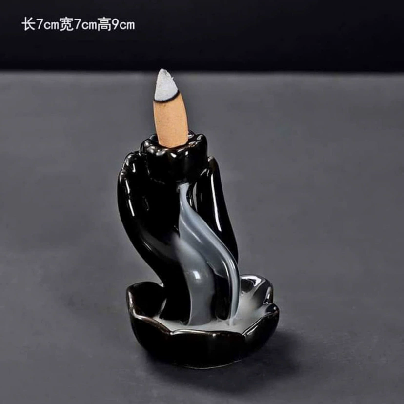 Backflow Ceramic Incense Burner, Inverted Mountain Design, Decorative Office Home Accent