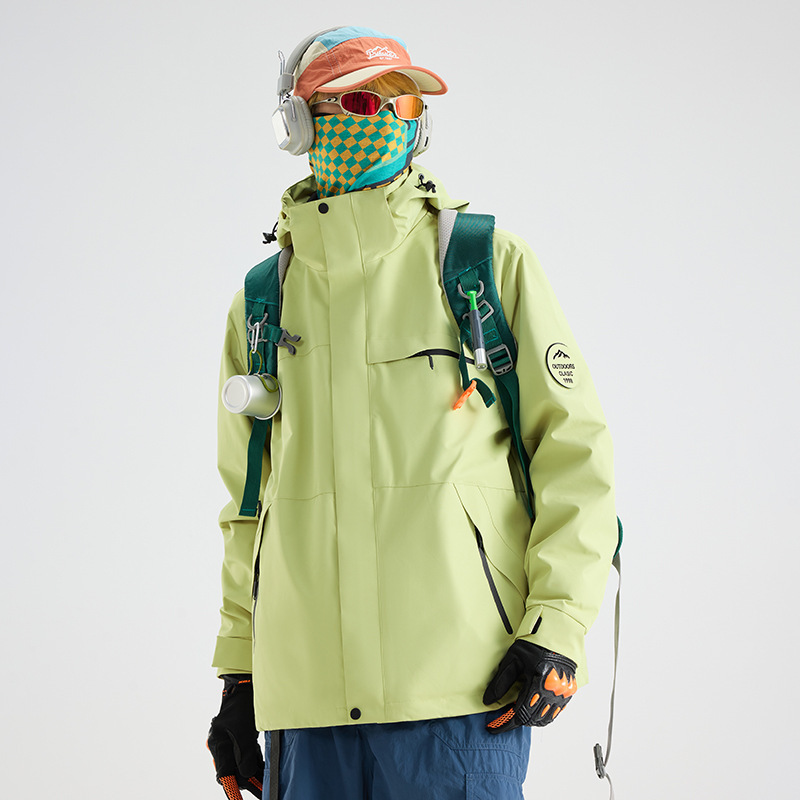 骆坨同款平替户外登山冲锋衣外套徒步男女抓绒可拆卸防风防水百搭|undefined