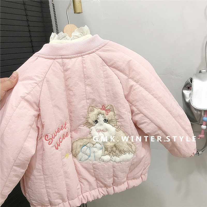 Girls' New Autumn and Winter Cotton Outwears, Baby Girls' Cute Quilted and Velvet Baseball Cotton Outwears, Thickeneded Jackets, Export Girls' New Autumn and Winter Cotton Outwears, Baby Girls' Cute Quilted and Velvet Baseball Cotton Outwears, Thickeneded Jackets, Export