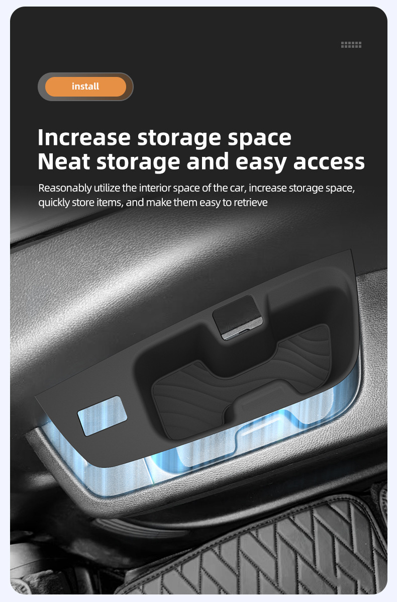 Suitable for 26 models of Patrol Y63 with two rows of cup holders, Armada with three rows, side protection anti-slip mat