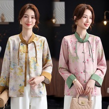 春季时尚国风短外套中年妈妈装中式小衫洋气中老年气质薄款女装新