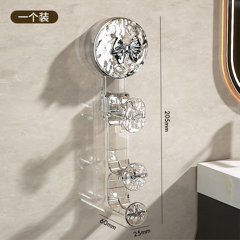 Lavabo de almacenamiento rack baño Punch-libre ventosa colgante cuenca artefacto baño cuenca bañera colgante de pared baño lavabo gancho