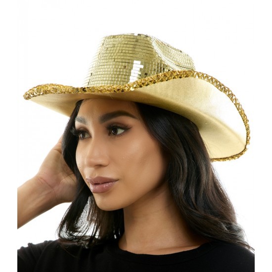Disco espejo sombrero reflector láser sombrero de vaquero occidental sombrero de fiesta de baile personalizado sombrero de pestaña