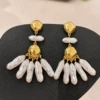 Earrings pearl, silver 925 sample