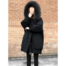 清仓特黑色羽绒服女装2025年冬季中长款宽松显瘦加厚白鸭绒外套