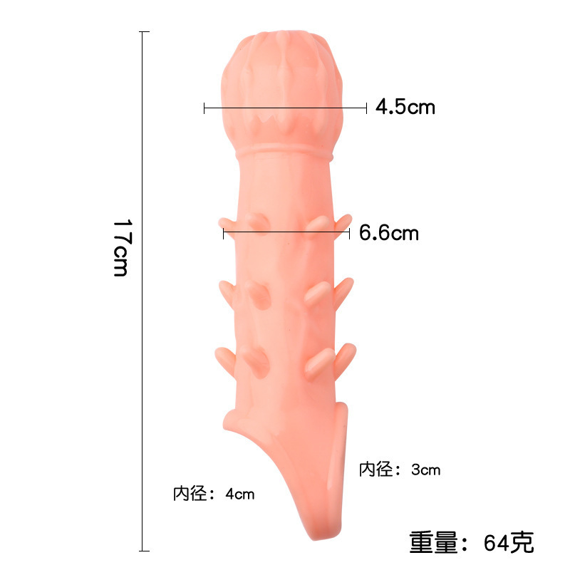 Triple-Set Textured Sleeve Kit with Crystal Spikes, TPE, Manual Control — detail image 6