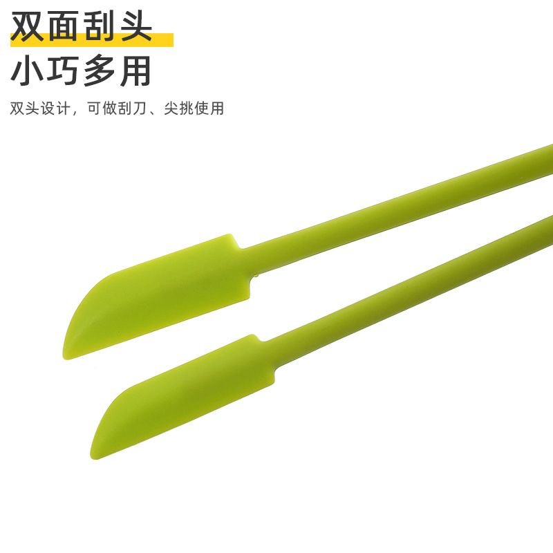 Botella cosmética de silicona mini raspador de tres piezas para hornear de doble cabeza espátula dos en uno mermelada raspador de botella traje de cuchara