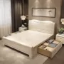 耐用实木简约白色婚床