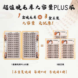 新品国风驹系小纱幔假睫毛嫁接感浓密单簇仿真分段式