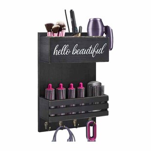 Customized Cross-Border Wooden Hair Dryer, Bathroom Cosmetics Finishing Box, Living Room Debris Sorting Storage Box