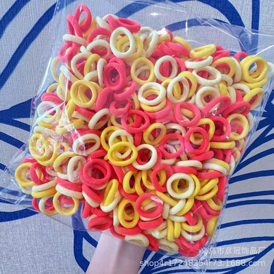 500 Packs Seamless Towel Ring Children's Saç üçün rezinlər - 2yellow-500-pieces-in-bag