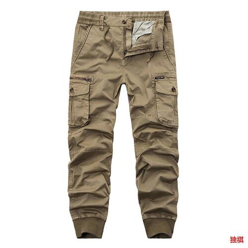Commonly available, large size men's trousers, fashionable overalls, European and American men with small feet 8017