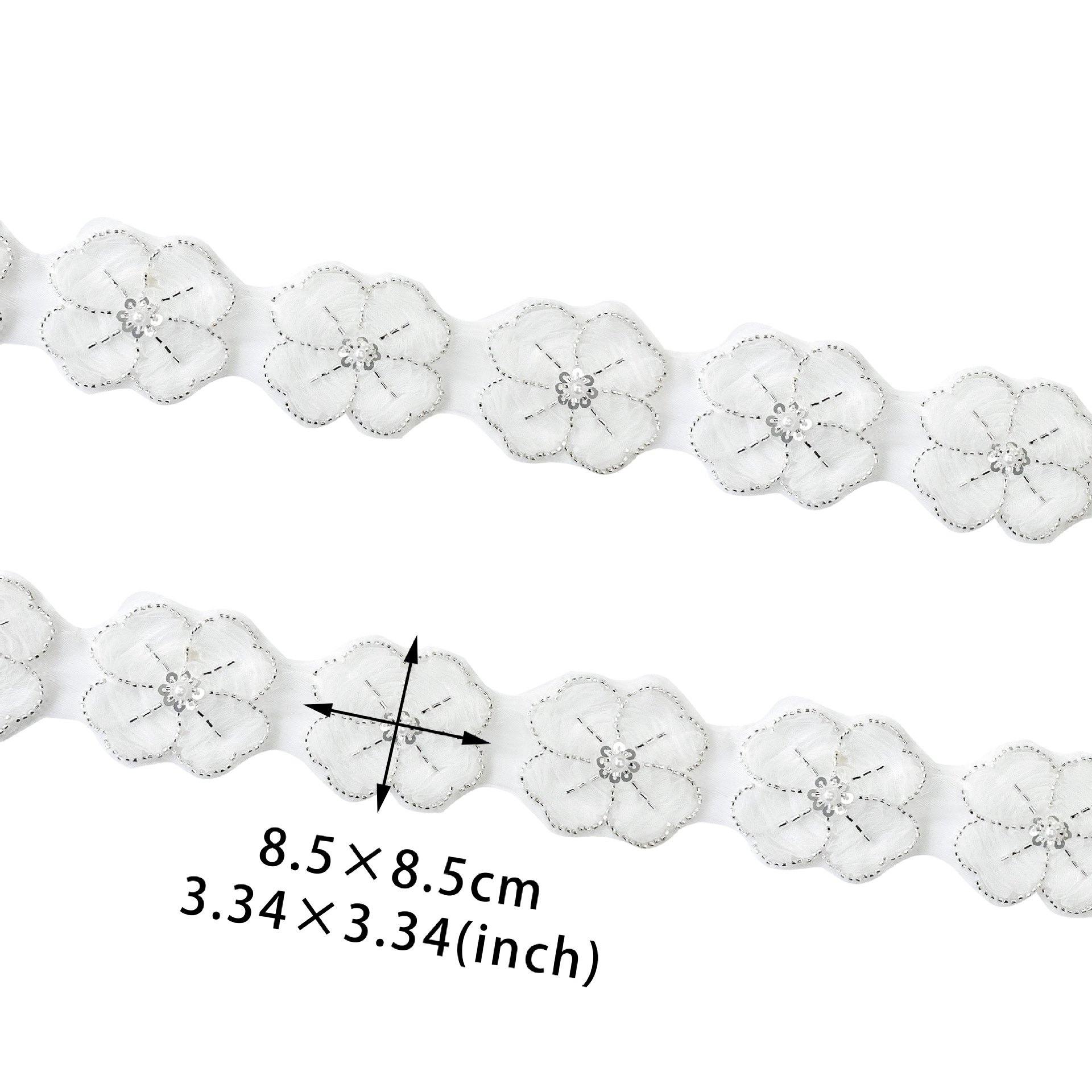 Tejido de malla bordado flor pegado nuevo tocado DIY accesorios de ropa infantil lujoso vestido de novia camisa decoración