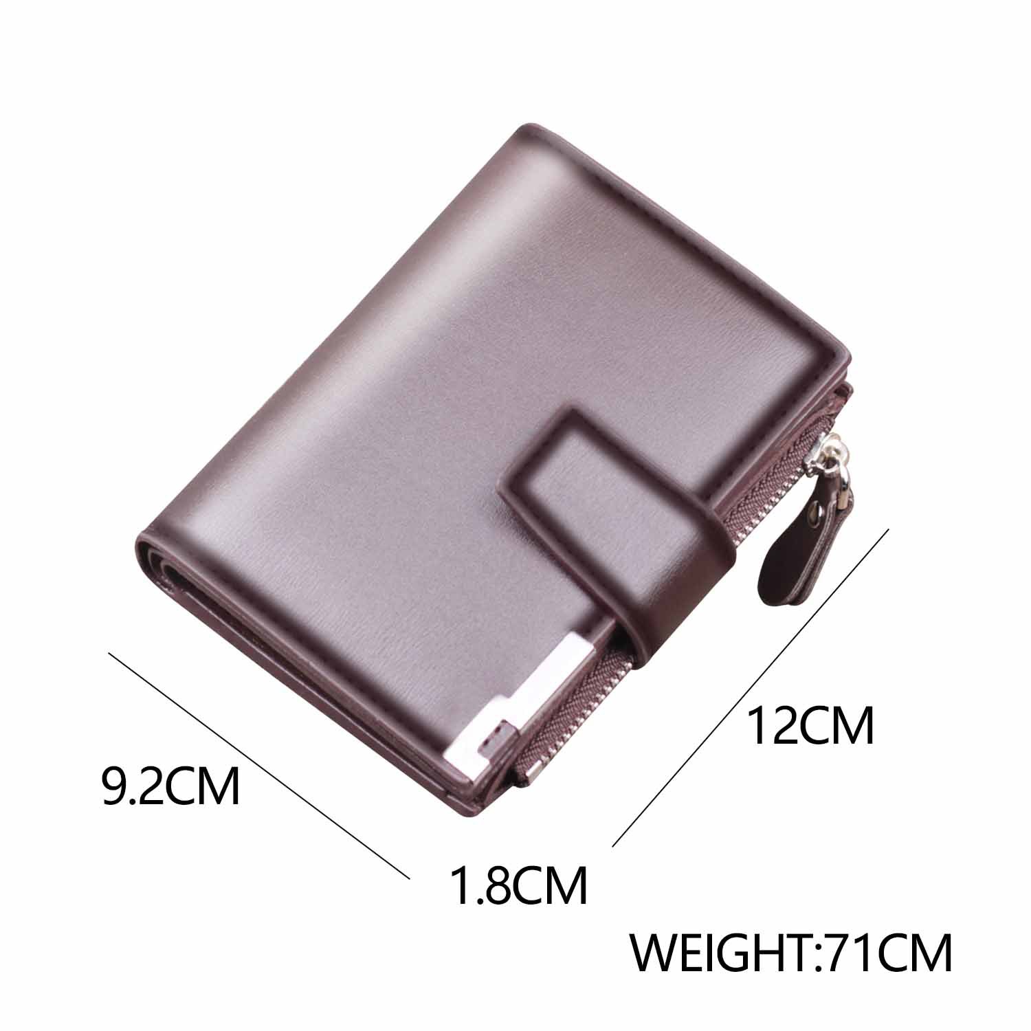 Cartera vertical de hombre botón cartera de hombre cartera de hombre cartera de tarjetas de gran capacidad en una bolsa corta transfronteriza con cremallera