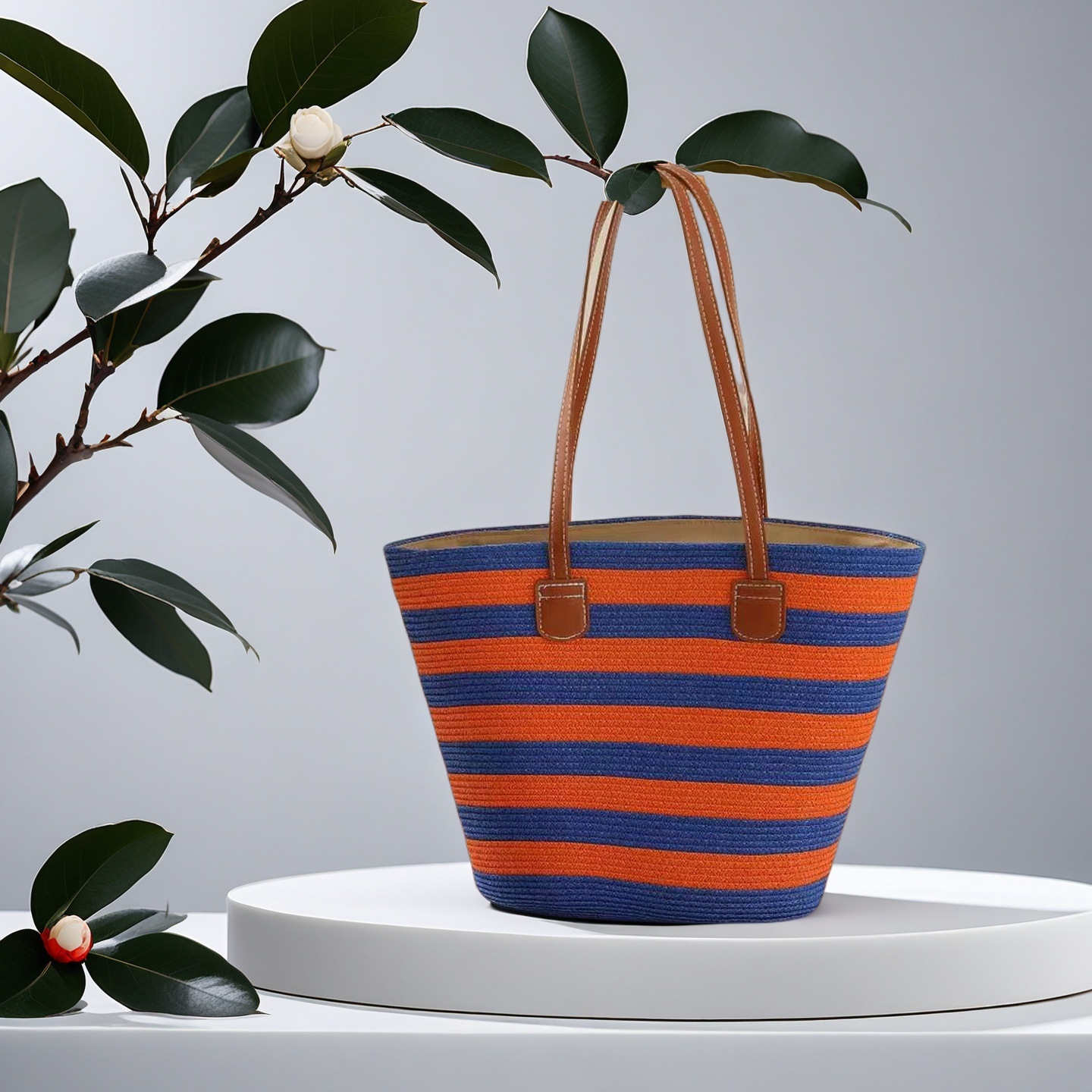 Bolso de paja femenino verano estilo ins 2024 nuevo estilo playa playa playa al aire libre vacaciones bolso de hombro de gran capacidad