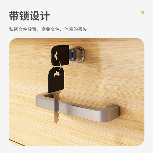 Lockable storage cabinet with wheels, under-bed storage cabinet, wooden drawer cabinet, low cabinet, small cabinet