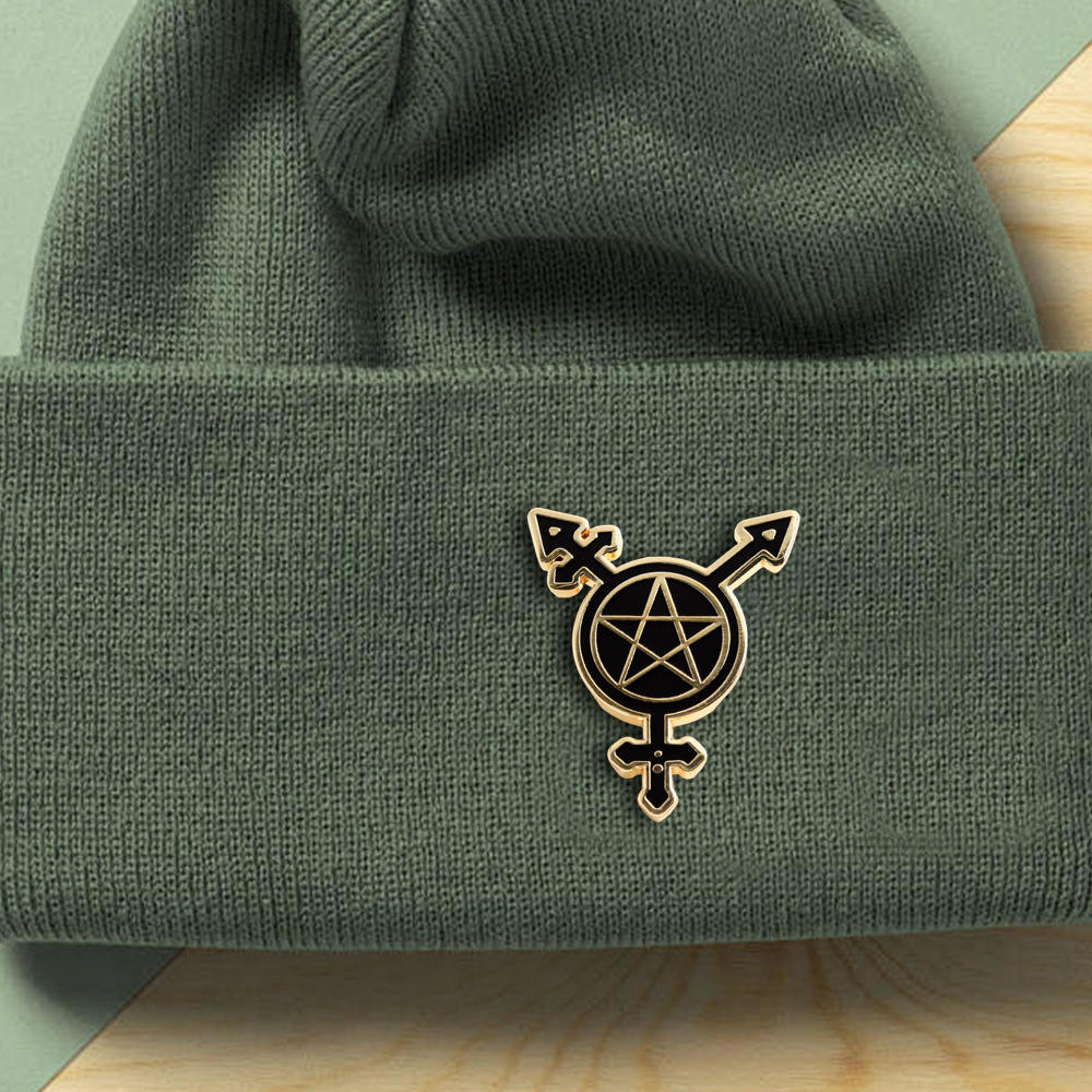 Five-Pointed Star Badge Non-Binary Badge Gothic Punk Brooch Friends Family Classmate Gift Backpack Hat Accessories