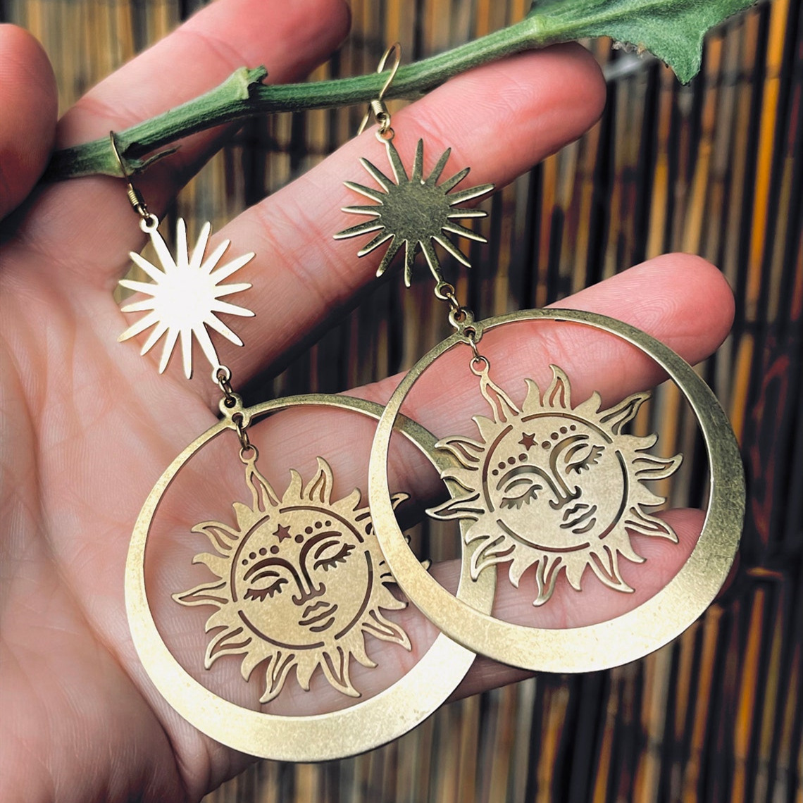 Fashion Sun Metal Women's Drop Earrings 1 Pair display picture 4