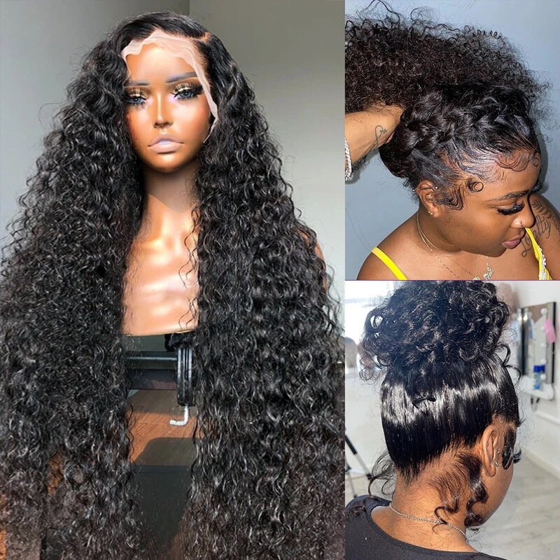 Front lace small roll wig head cover 13*4 lace wig wig full head cover hybrid human hair wigs