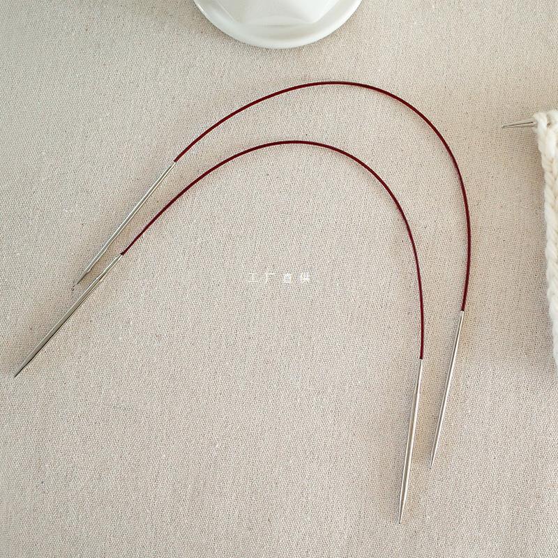 环形针循环针镀镍不锈钢编织工具手工棒针毛线针毛衣针40cm长度