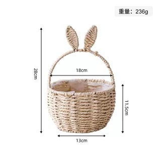 Maceta de Imitación Ratán de Plástico Tejido a Mano para Escritorio y Decoración de Plantas