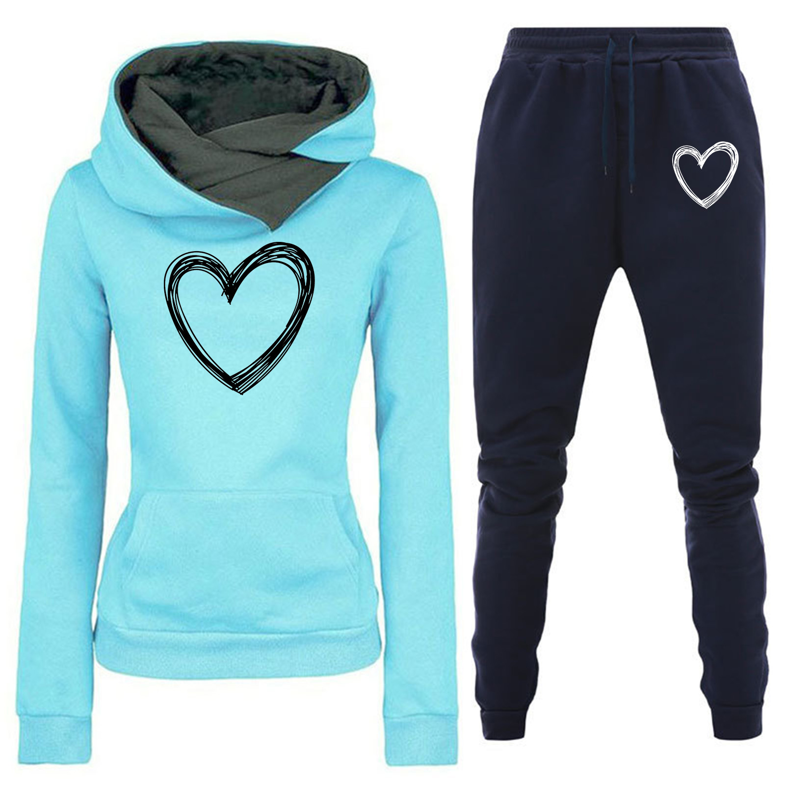 Comercio exterior transfronterizo Otoño e Invierno Nuevo traje de ropa deportiva con capucha y forro polar pantalones de suéter de mujer ropa de mujer al por mayor image 13