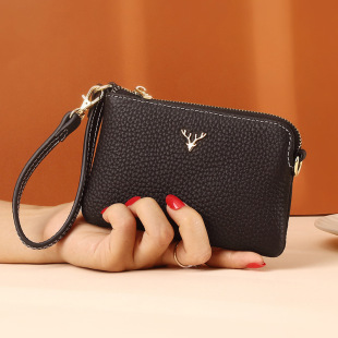 Wholesale first layer cowhide Korean style small wallet portable coin bag women's ultra-thin zipper coin bag genuine leather coin purse for women