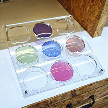 定制镜片展示架 亚克力透明太阳镜镜片陈列道具 镜面镜片展示盒