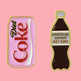 可乐coke胸针别针服装包包配饰合金徽章跨境外贸批发热销