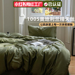 LF級100本オーストリア蘭精天糸夏ベッド4点セット氷糸夏涼布団カバーベッドシーツシルク3