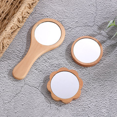 Creative handheld makeup mirror, handle mirror, beauty salon special beauty mirror, portable dressing small round mirror, customizable logo