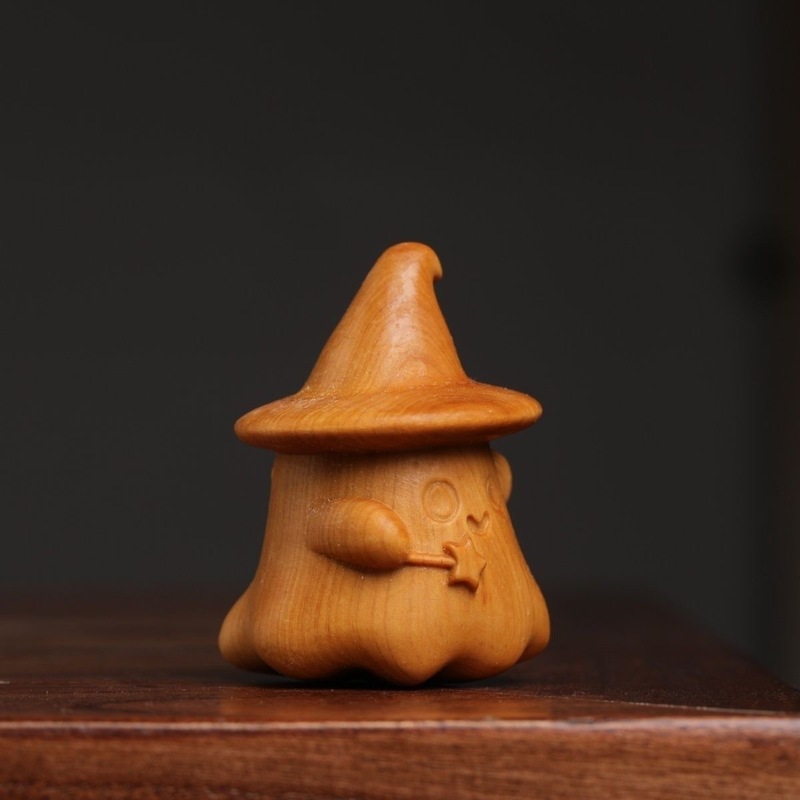 工厂直销白枫木崖柏魔法小精灵摆件创意木雕饰品可爱小精灵摆件|undefined