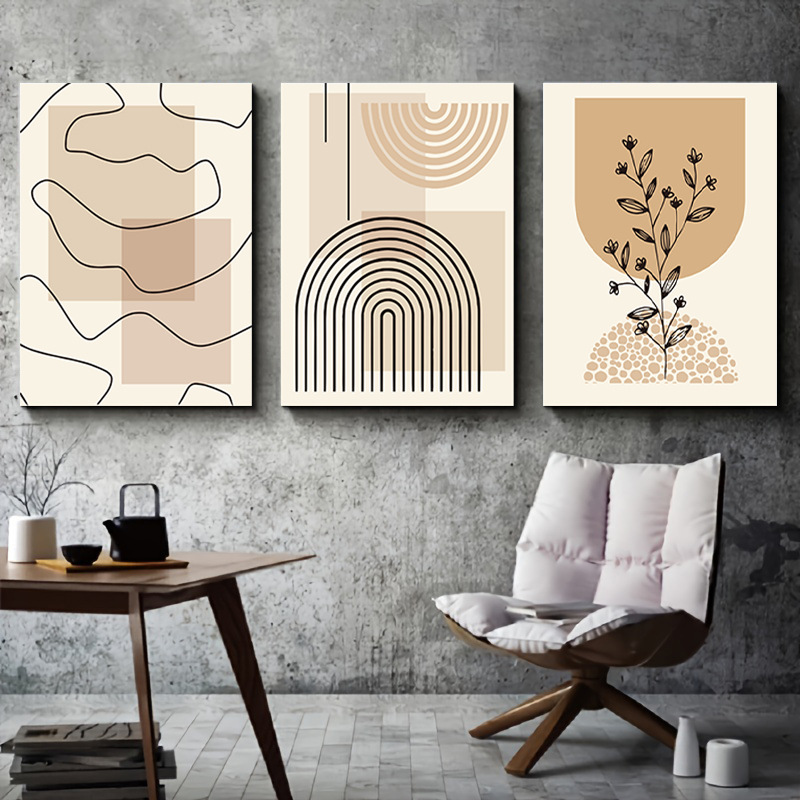Modern minimalist living room decorative painting abstract lines canvas painting restaurant warm HD inkjet painting core wholesale