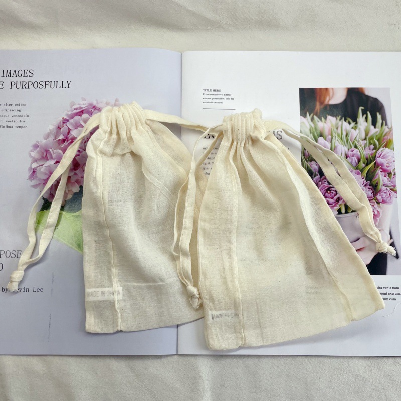 棉纱布过滤袋卤料包香料过滤煎药煲汤棉质纱布袋米白色防尘纱布袋