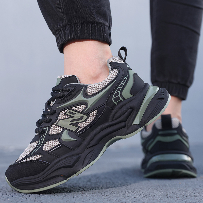 PLUS New Balance large size black men's shoes summer men's casual 44 breathable anti-odor mesh 38 size sports shoes for men
