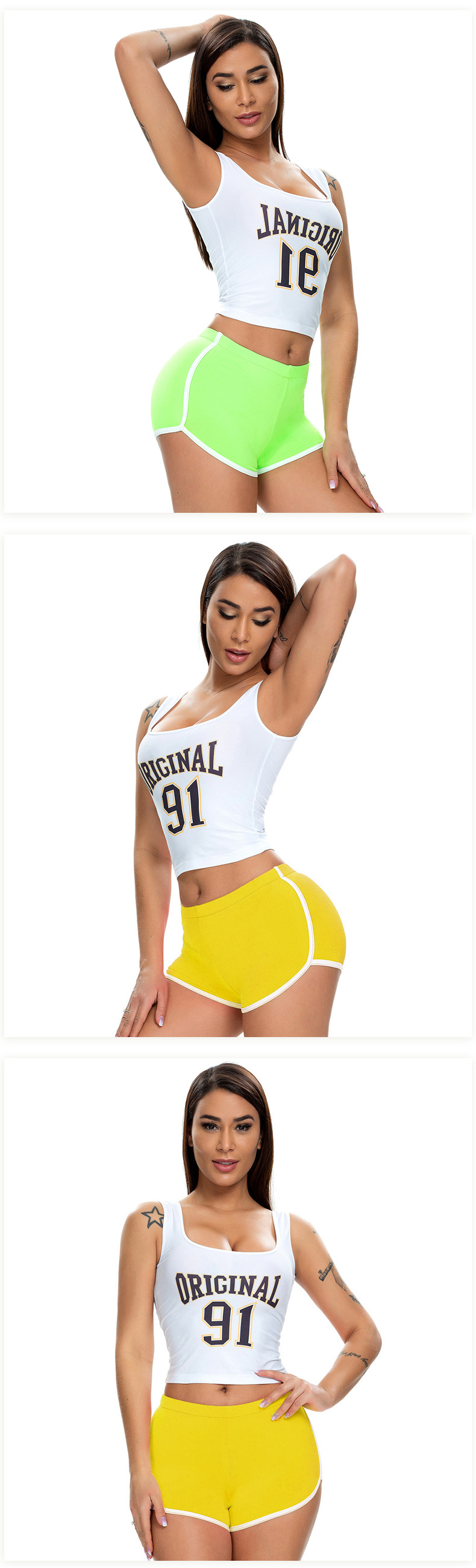 70g Weight Shorts Pants Length Polyester Fabric Type Mid Waist Waist Line Shorts Pants Type Daily Occasion Comfort Function Skinny Fit Type Solid Color Pattern Summer Season Women'S Gender Patchwork Design Sexy Style Women's Daily Sexy Solid Color Shorts Patchwork Shorts 10