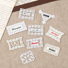 韓国語版の文字刺繍レーススクエア布ステッカー多機能パッチステッカー手作り diy 衣類バッグアクセサリー