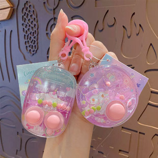 Cartoon Sanrio handheld shooting water machine keychain women's bag pendant car key chain creative gifts wholesale