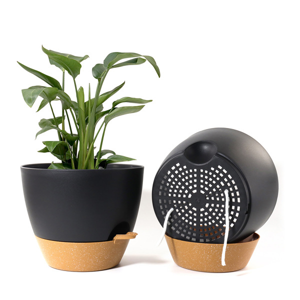 Fábrica directa de Amazon E-commerce lateral agregar agua perezosas autoabsorbente patio de plástico orquídea de colgar rosa verde