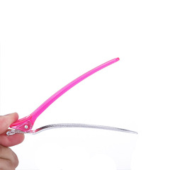 Hair Styling Tool Alligator Clip for Hairstylists — Professional Hairdressing Duckbill Clip with Straight Design, Available in Transparent and Colorful Crystal-Effect Strips