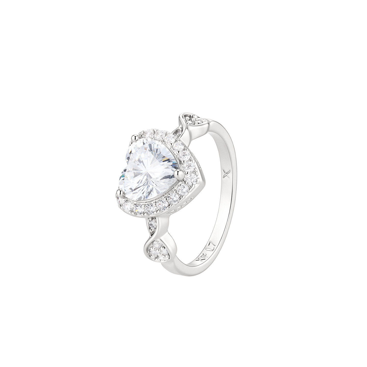 Anillo de Corazón con Piedra Artificial de Aleación Galvanizado image 6