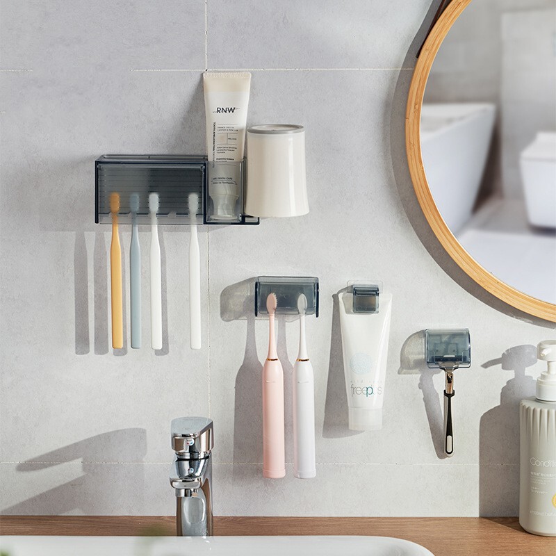 Newly Launched Bathroom Storage and Organization Series Wash Toothbrush Storage Box Toothbrush Holder Facial Cleanser Holder