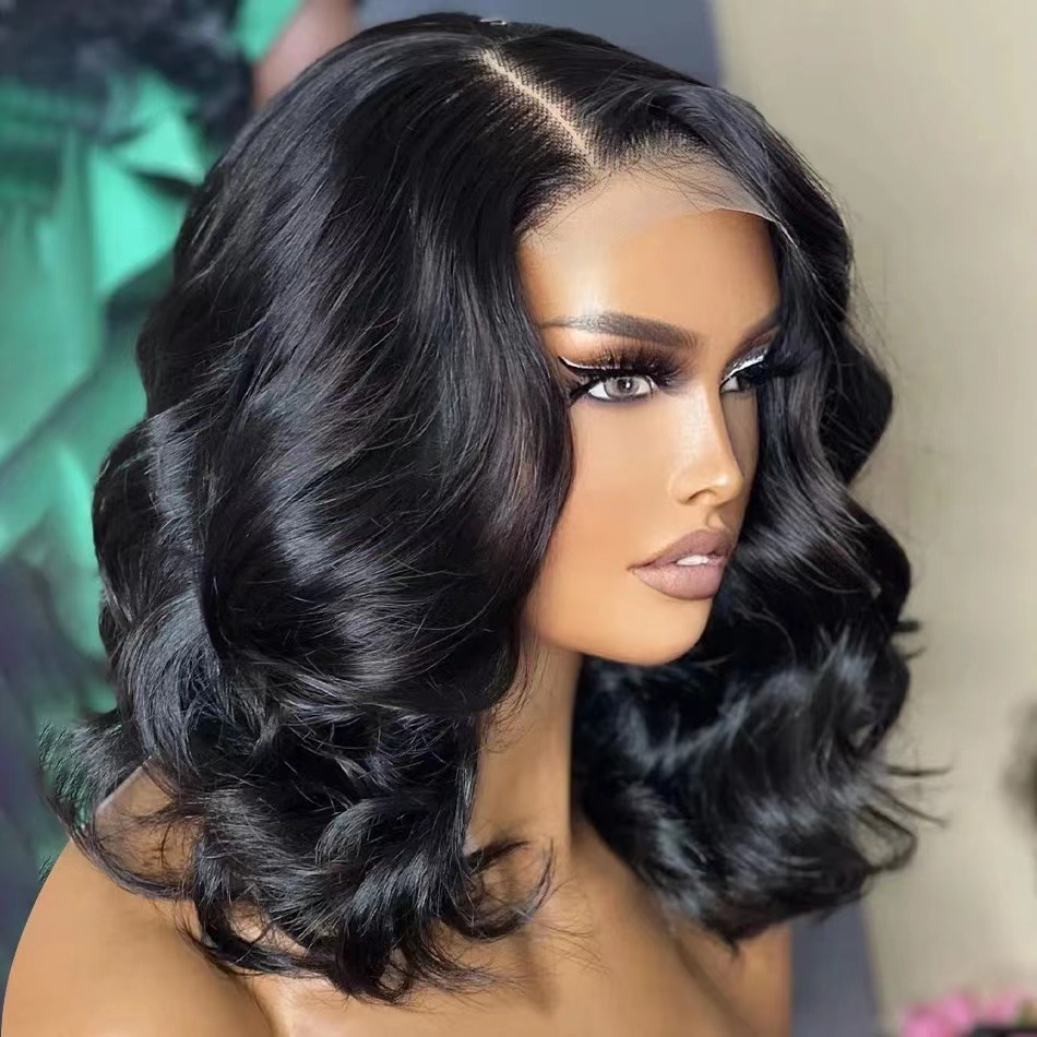Perruque courte bouclée lace wig naturelle et respirante_voghion.com