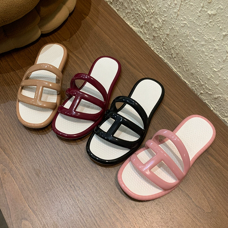 Летние трансграничные новые плоские сандалии тапочки пляжные туфли корейские плоские повседневные женские тапочки