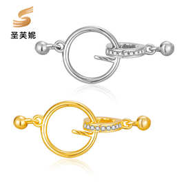 DIY珍珠配件S925纯银毛衣链搭扣串珠手链项链链接尾扣