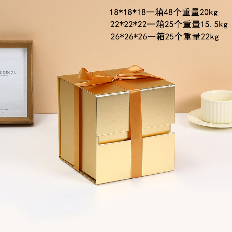 Caixa de regalo de cinta simple, caja de embalaje plegable, caja de regalo de cumpleaños, cosméticos, caja de regalo