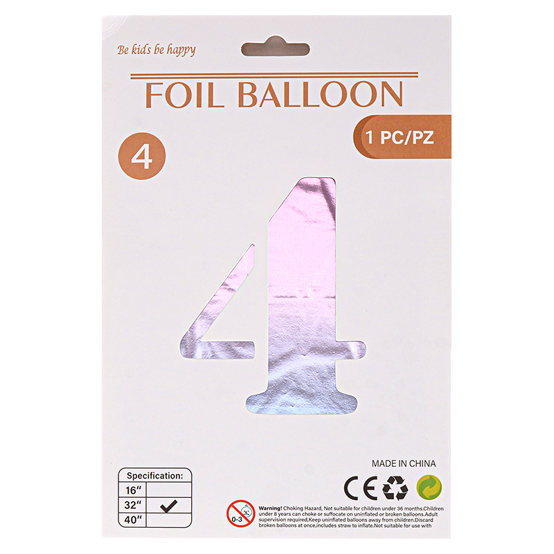 32 pulgadas Tarjeta de papel digital OPP globo de embalaje independiente fiesta de cumpleaños ambiente decorativo globo